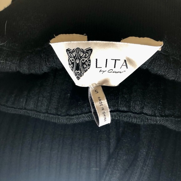 Lita by Ciara Women's Ribbed Black Pants/Leggings Icon Ribbed Legging - Picture 4 of 6